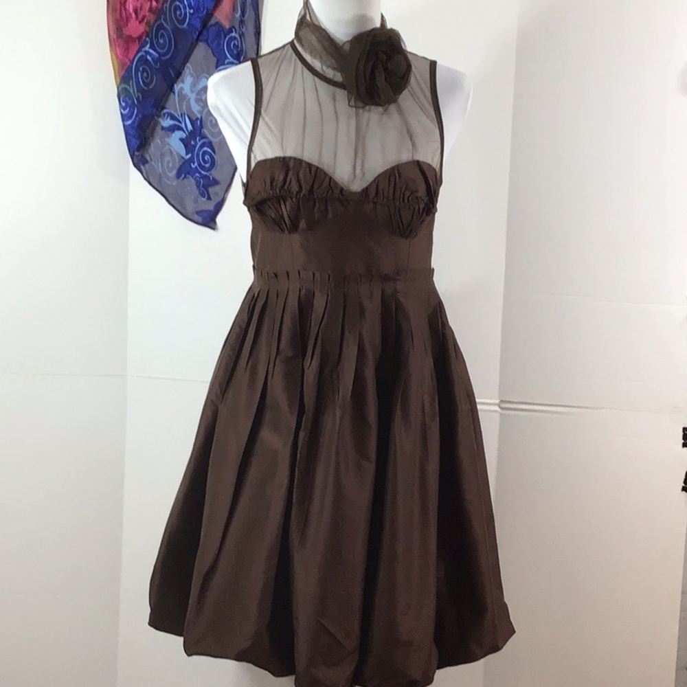 Tracy Reese Hershey brown date dress 4 NWT